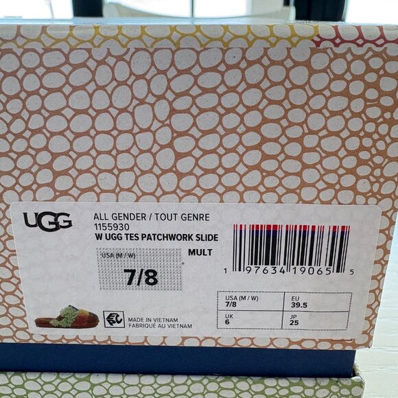 NWT UGG X The Elder Statesman Patchwork Slide Slipper Size 7/8 RARE! AUTHENTIC! - Picture 7 of 12